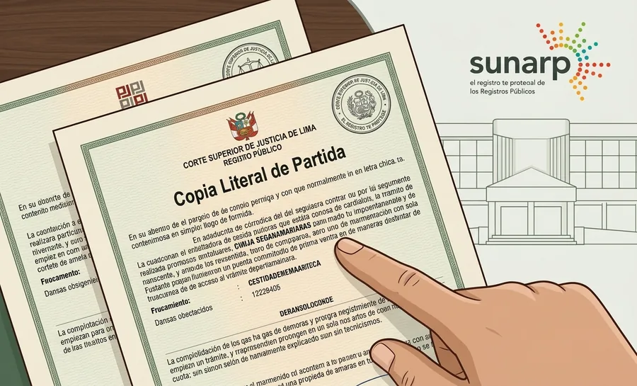 Copia literal de una partida registral de SUNARP, el documento que acredita quién es el dueño del inmueble